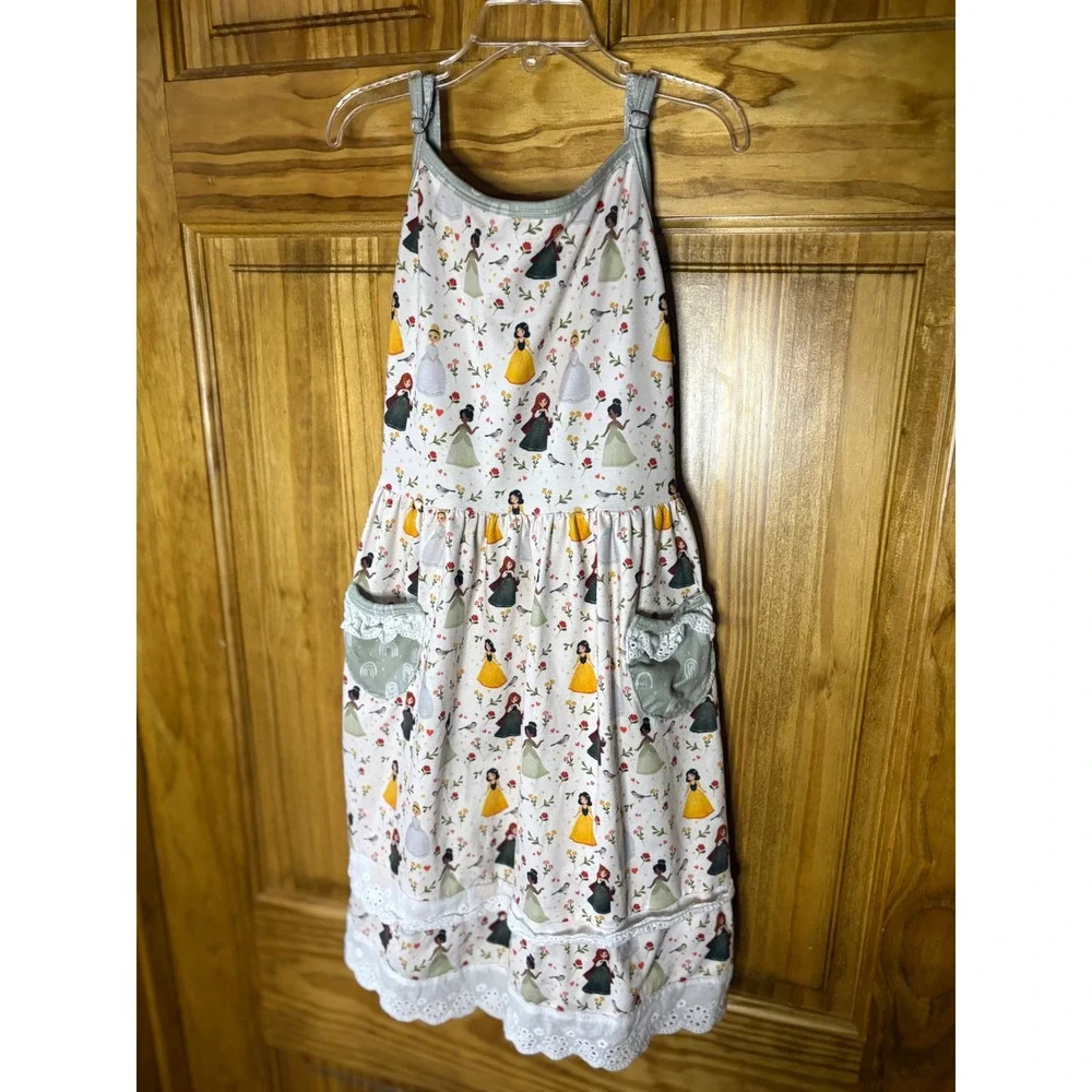 Daffodil Kids Princess Print Dress and Rainbow Shorts Set Sage Green 8Y
